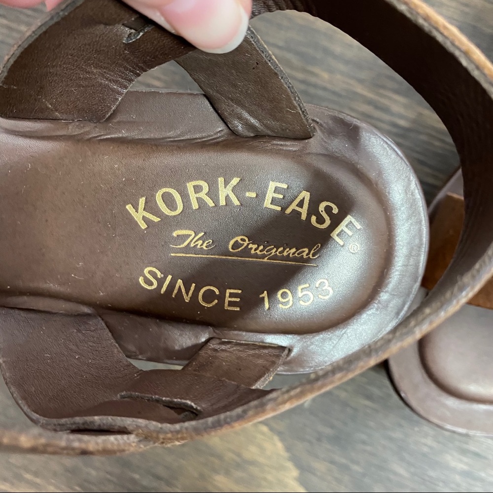 Kork-Ease brown leather platform wedge sandal 9 - Picture 12 of 12